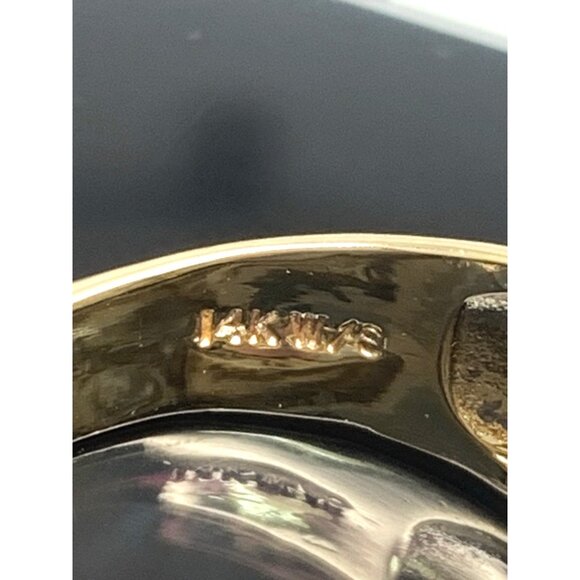 Men's Ring 14k Yellow Gold Diamond 0.50ctw Statement Cocktail Estate Size 11.5 - Picture 9 of 14